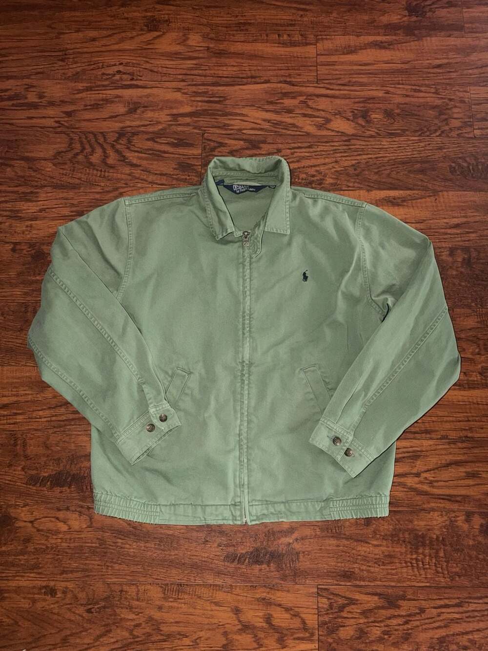 Vintage Polo Ralph Lauren Jacket Size M Green Cotton Harrington